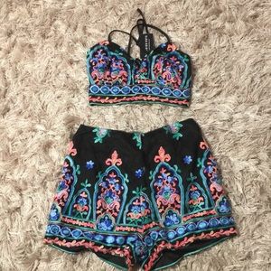2 piece Crop Top and Shorts Festival Outfit